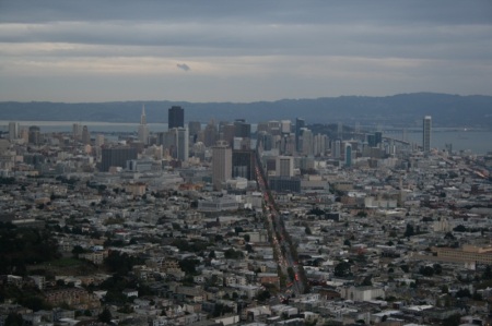 il centro di San Francisco visto dalle Twin Peaks